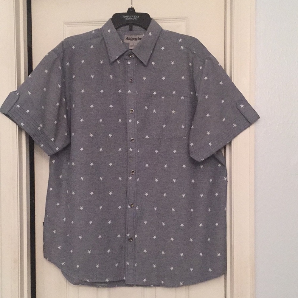 Ablanche Indigo Blue/White Star Short Sleeve Shirt